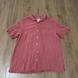 FatFace Mens L Regular Short Sleeve Button Up Shirt Casual Textured